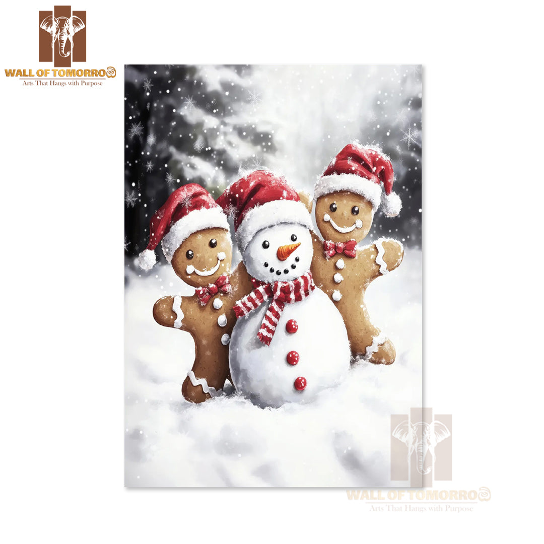 The Season Gingerbread Man Snowman High Quality Unframed Poster Print & Waterproof Poster Print Wall Décor