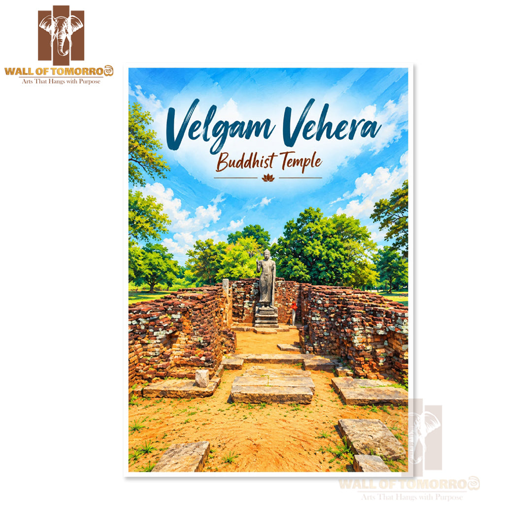 Velgam Vehera Buddhist Temple, Trincomalee Sri Lanka Travel High Quality Unframed Poster Print & Laminated Poster Print Wall Décor