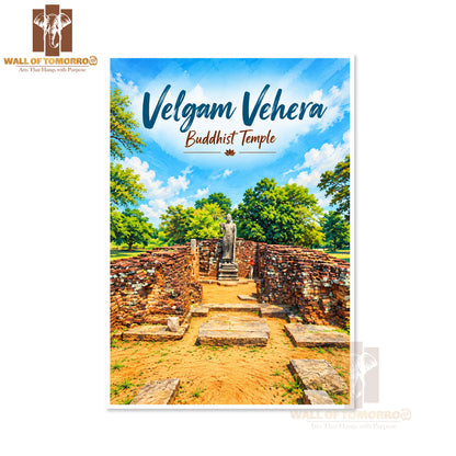 Velgam Vehera Buddhist Temple, Trincomalee Sri Lanka Travel High Quality Unframed Poster Print & Laminated Poster Print Wall Décor