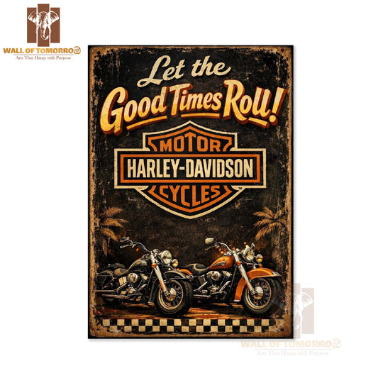 Harly Davidson, Let The Good Time Roll Motor Bike High Quality Unframed Poster Print & Laminated Poster Print Wall Décor in Sri Lanka
